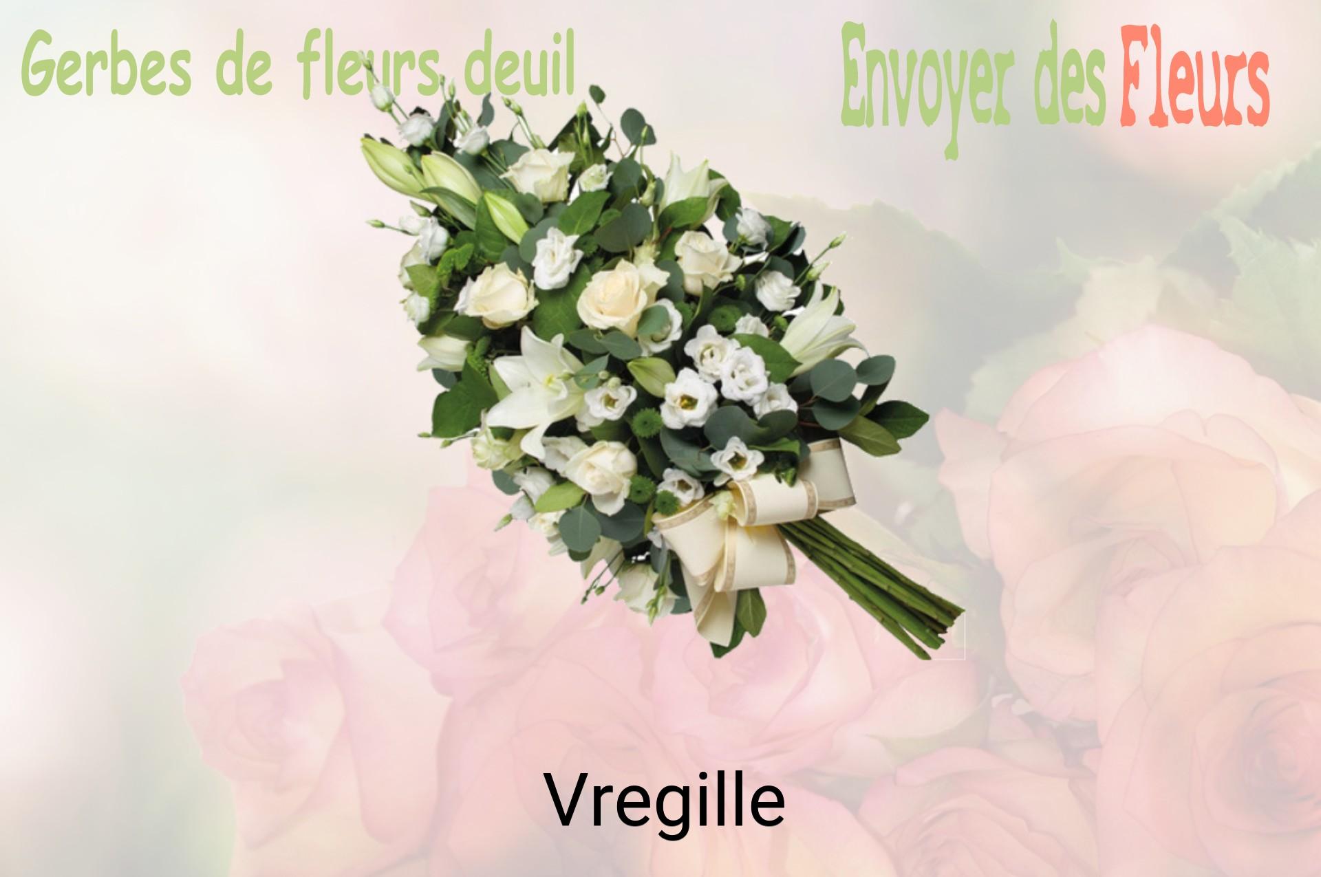 Gerbe de fleurs de deuil livrée à Vregille